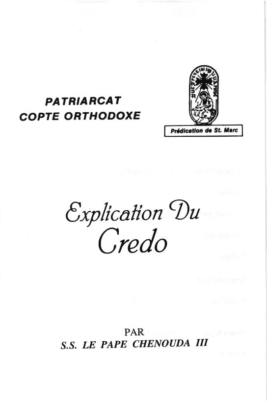 Explication du Credo - Pape Chenouda III