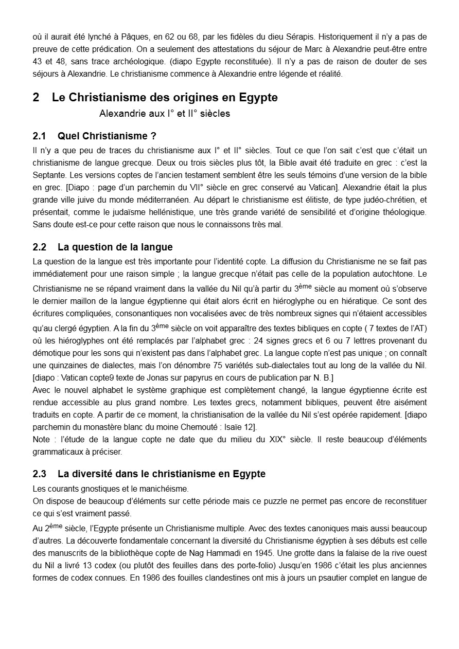 Histoire du Proche Orient - Egypte copte - Aperçu 2