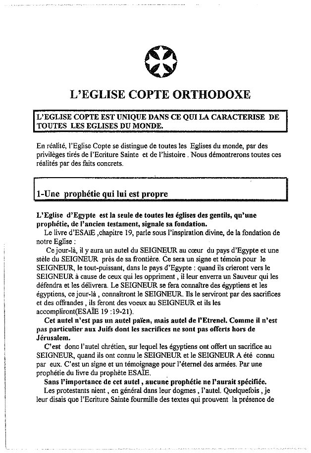 L'Eglise Copte - Pape Chenouda III - Aperçu 2