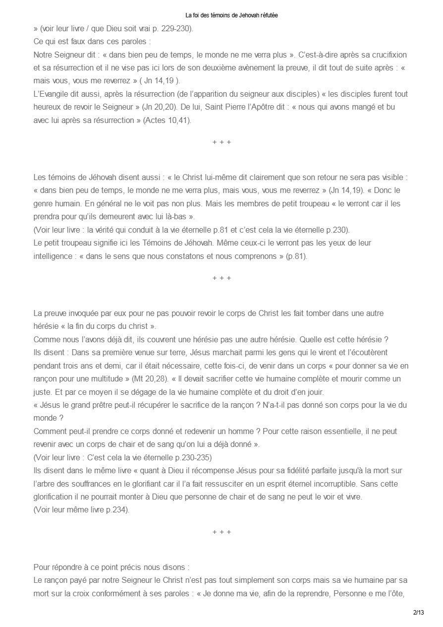 La foi des témoins de Jehovah réfutée - Pape Chenouda III - Aperçu 2