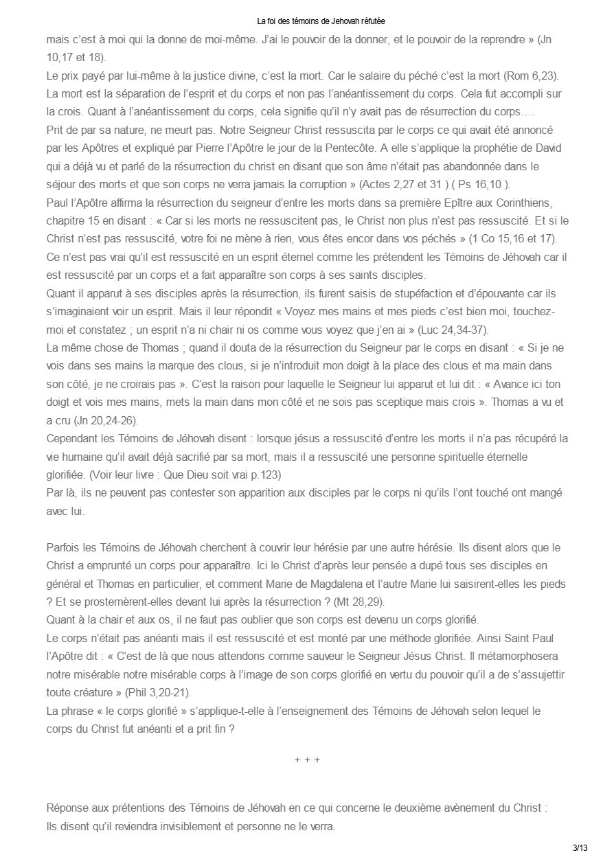 La foi des témoins de Jehovah réfutée - Pape Chenouda III - Aperçu 3