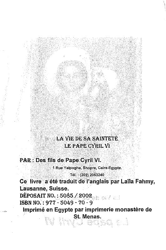 La vie de SS le pape Cyril-VI - Aperçu 3