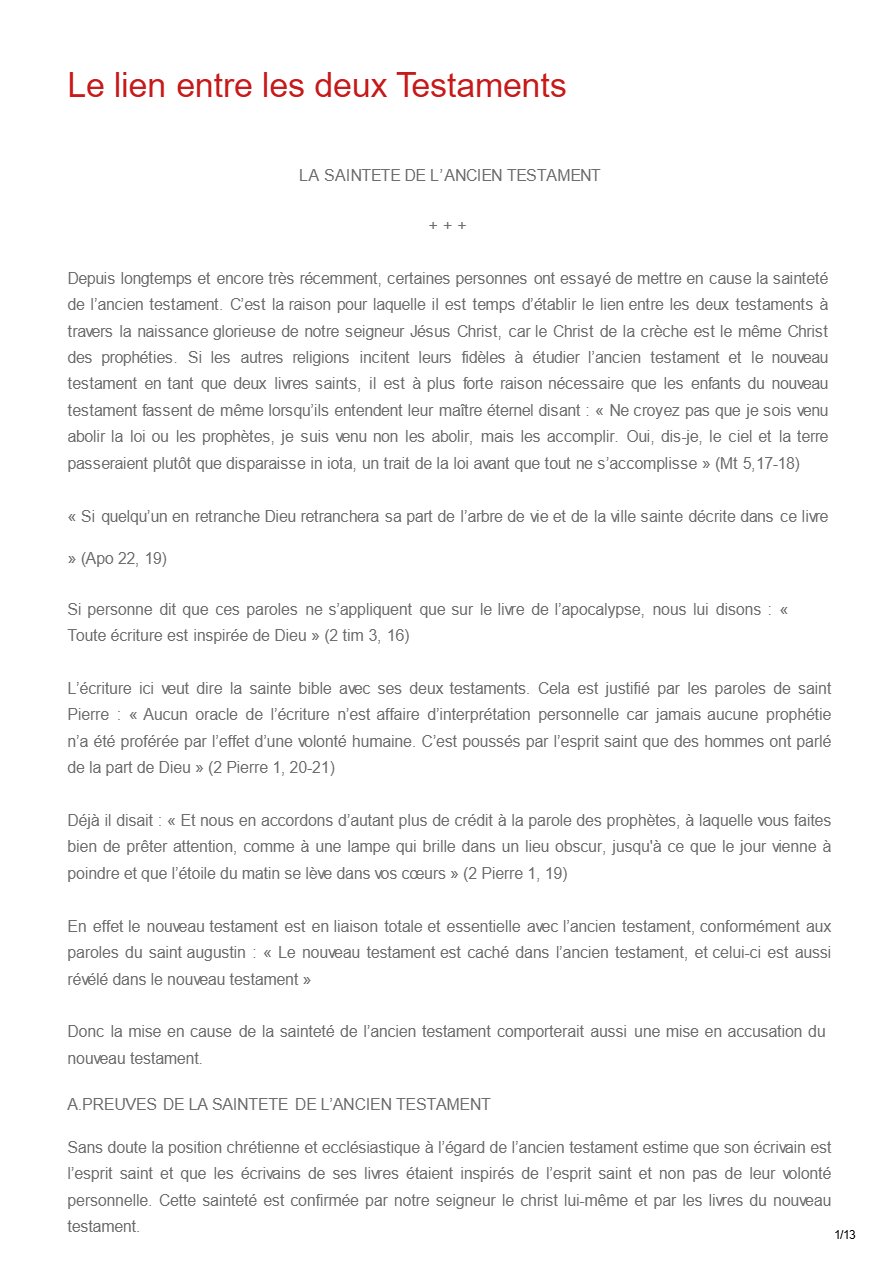 Le lien entre les deux Testaments - Anba Moussa