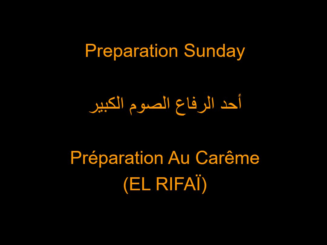 Lectures Dimanche Grand Carême - Aperçu 2