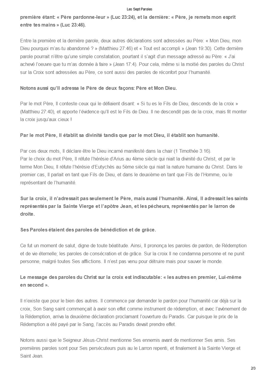 Les Sept Paroles - Pape Chenouda III - Aperçu 2