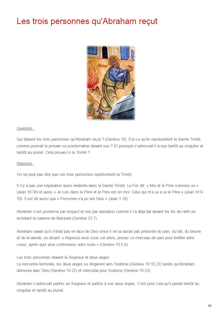 Les trois personnes qu'Abraham reçut - Pape Chenouda III