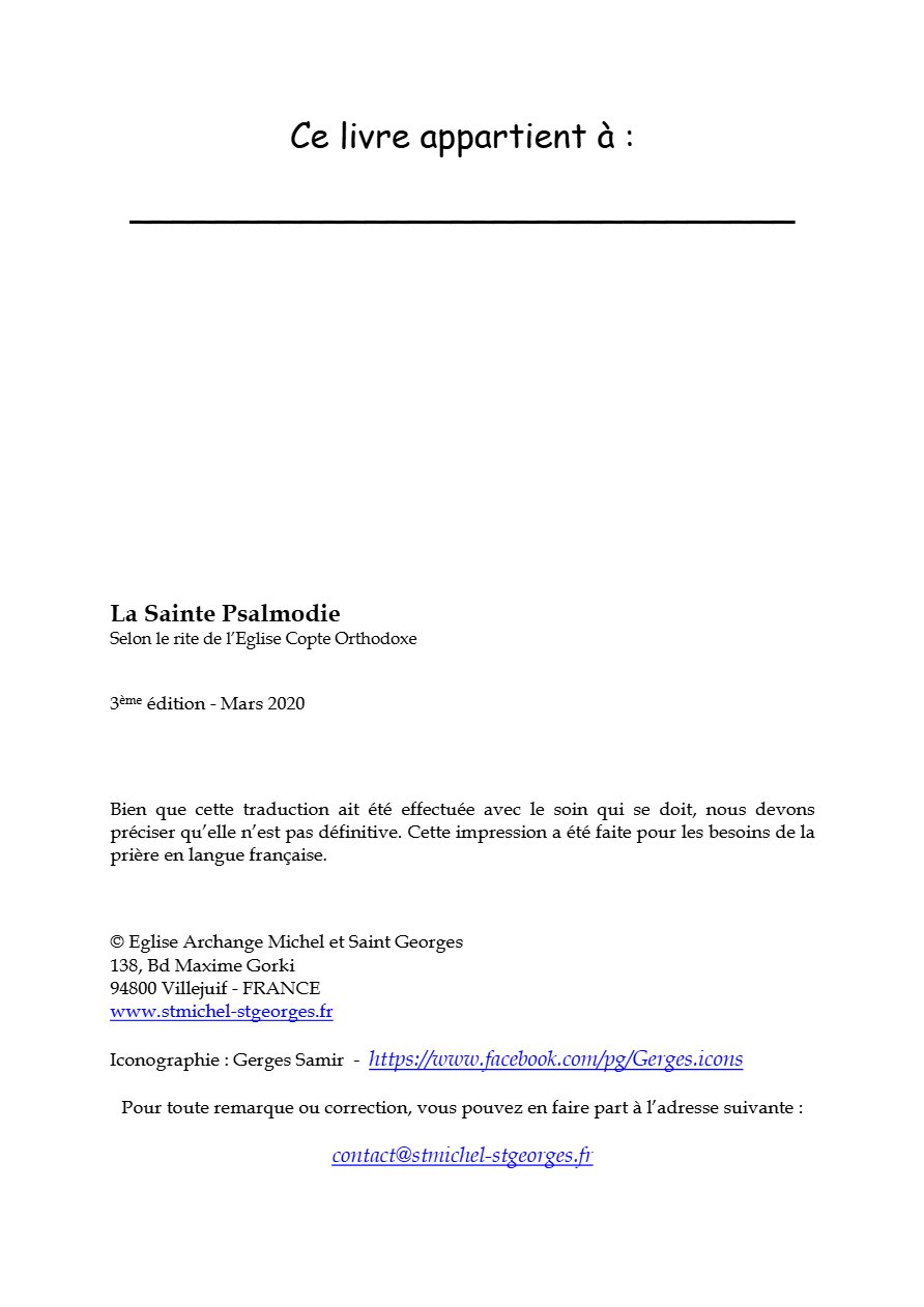 Livre de la Sainte Psalmodie annuelle - Aperçu 2