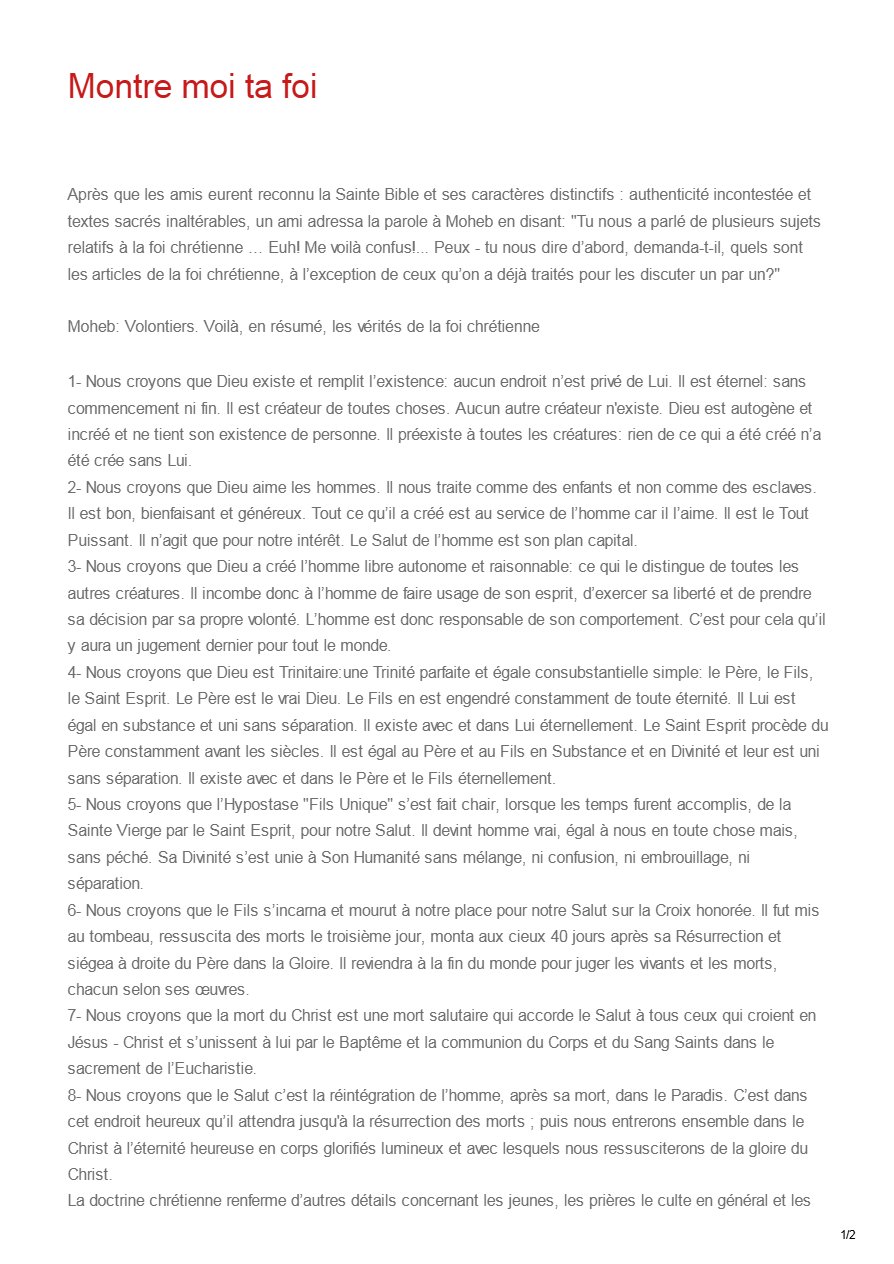 Montre moi ta foi - Anba Raphael