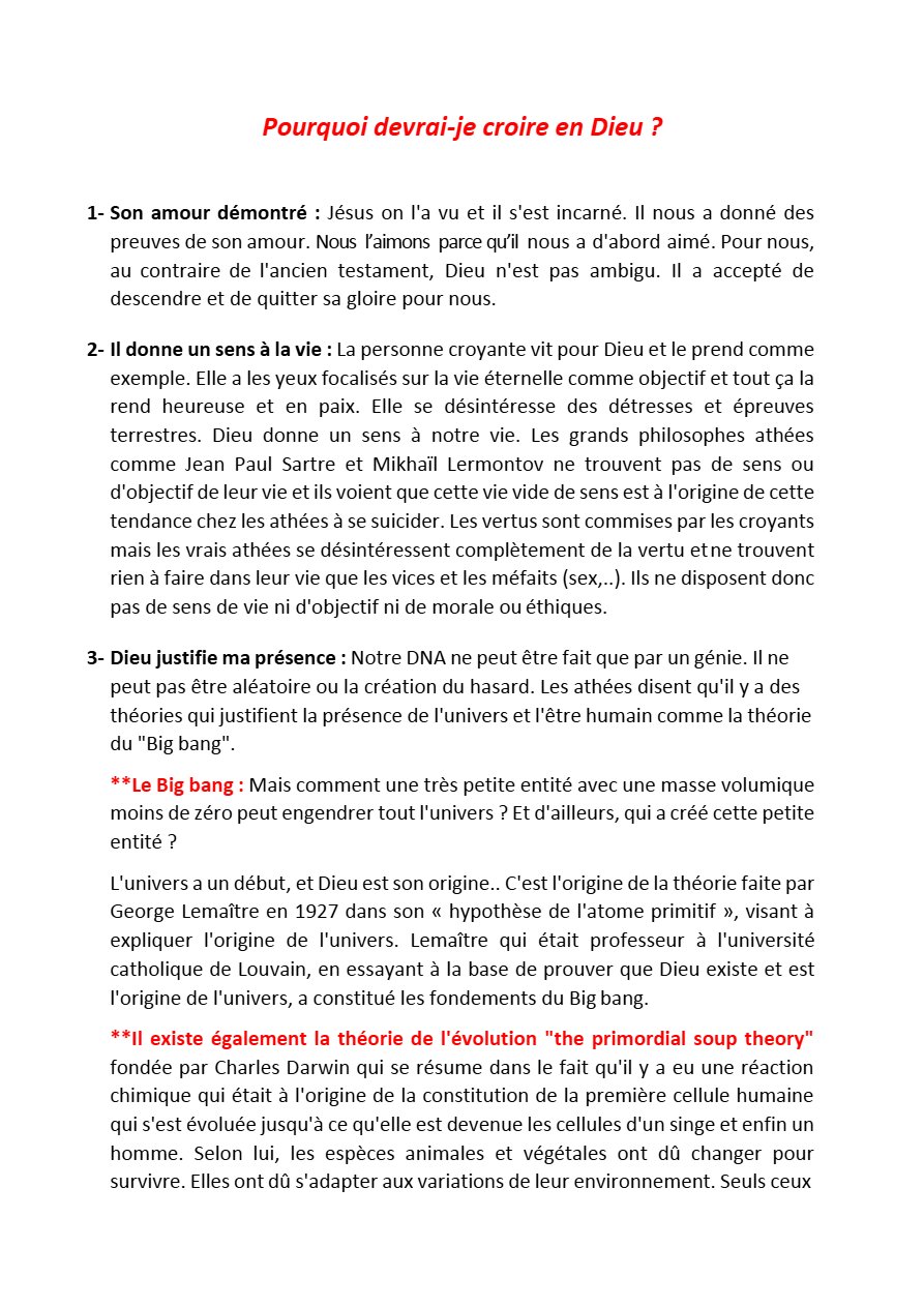 Pourquoi devrai-je croire en dieu - Père Louka