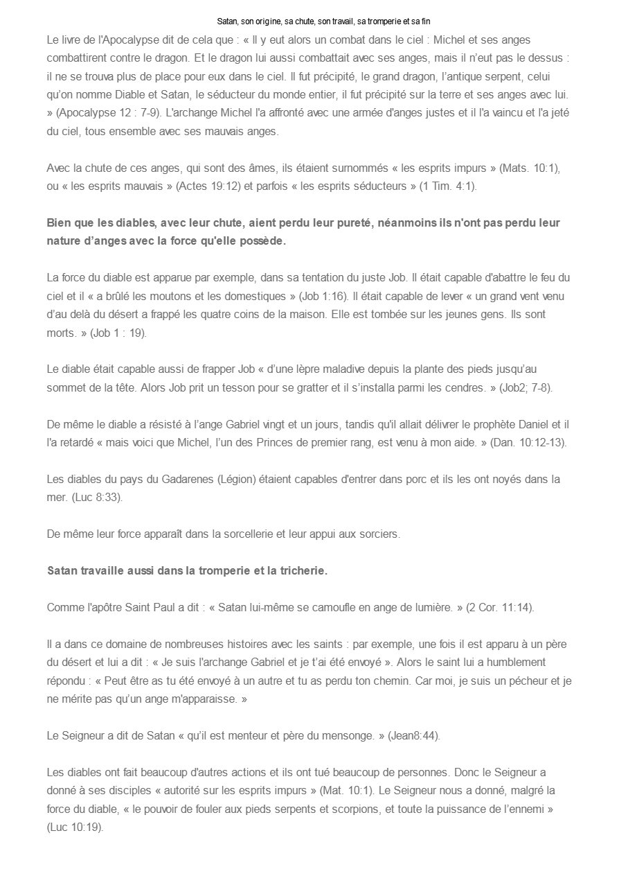 Satan, son origine, sa chute, son travail, sa tromperie et sa fin - Pape Chenouda III - Aperçu 2