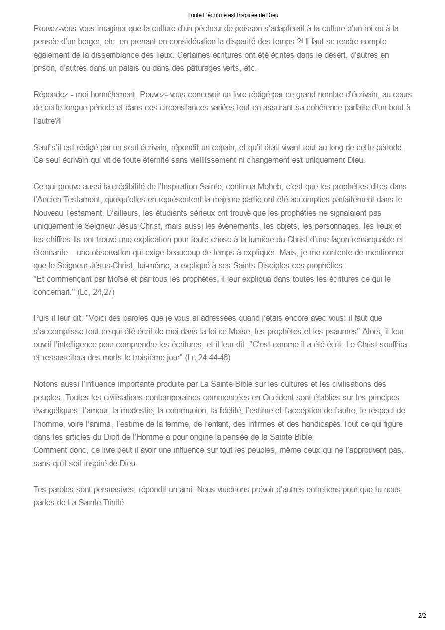 Toute l'écriture est Inspirée de Dieu - Anba Raphael - Aperçu 2